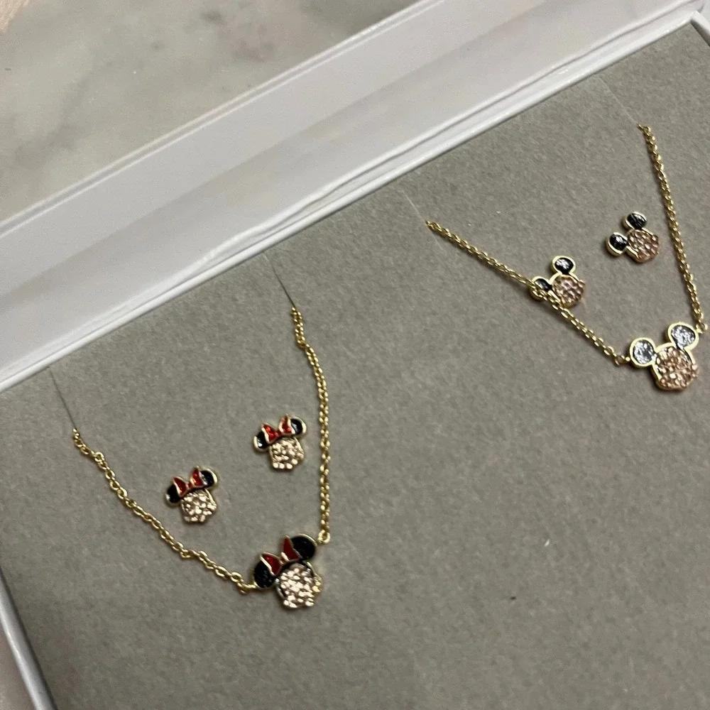 Disney x BaubleBar Necklace Earrings Set Gift Mickey Minnie‎ Mouse New Two Set